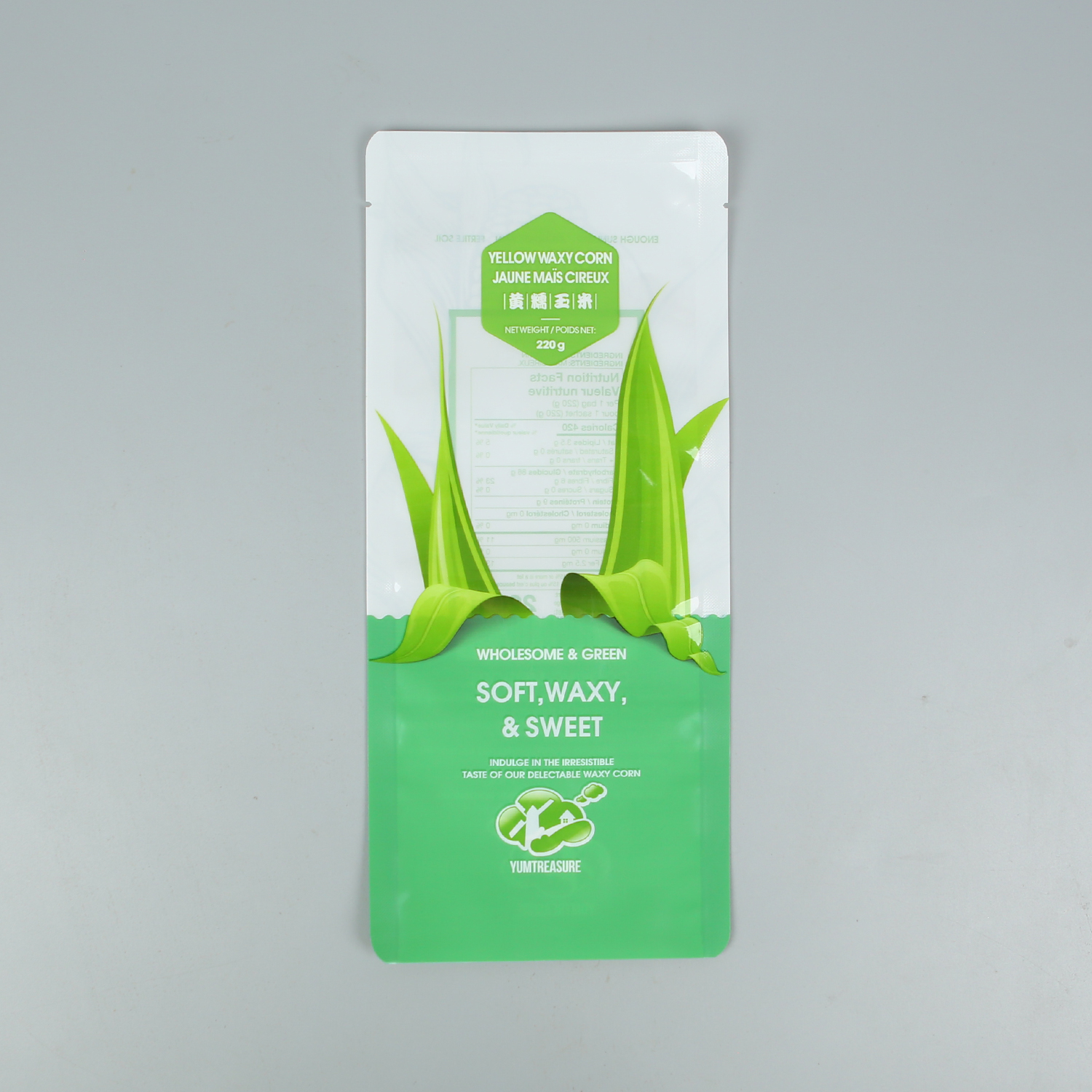 220g黃糯玉米+亮面塑料復合+三邊封
